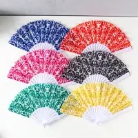 Веер пластик, текстиль "Шёлковый путь" МИКС 23 см