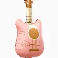 Воздушный шар фольгированный 35" "Гитара" цвет розовый