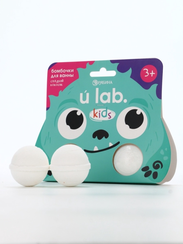 Бомбочки для ванны "Монстрики", 2 x 40 г, аромат сладкий кокосик