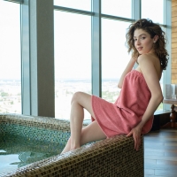 Полотенце банное Экономь и Я &laquo;Парео&raquo; 68х150 см, цвет пыльно-розовый, 100%хл с AIRO, 320 г/м2