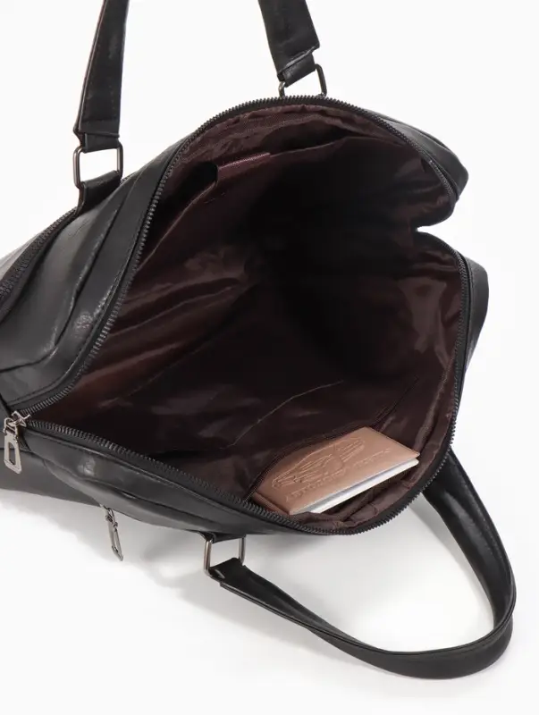 Сумка деловая, 38*8*29см, отд на молнии, 2 н/кармана, длин регил. ремень, ручка, черный