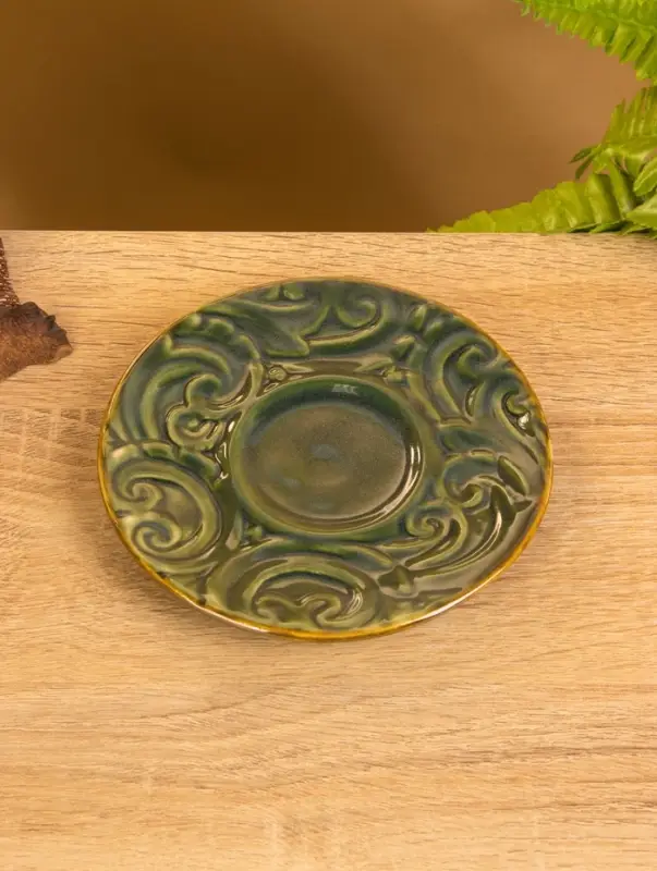 Чашка с блюдцем &laquo;Черепашка&raquo;, 13&times;13&times;7 см, керамика, зелёная