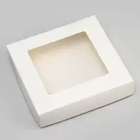 Контейнер на вынос, с окном, белый, 20&times;20&times;4 см