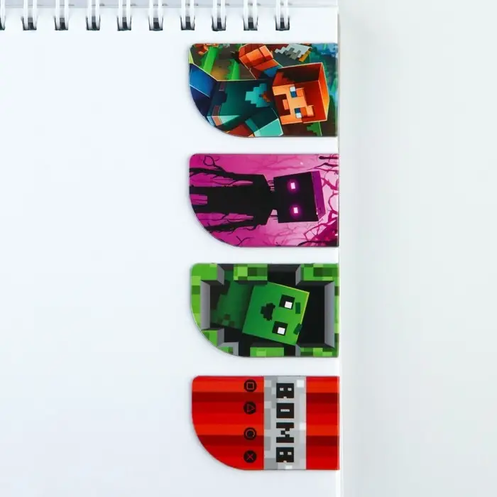 Закладки магнитные для книг, 4 шт &laquo;Пиксели&raquo;