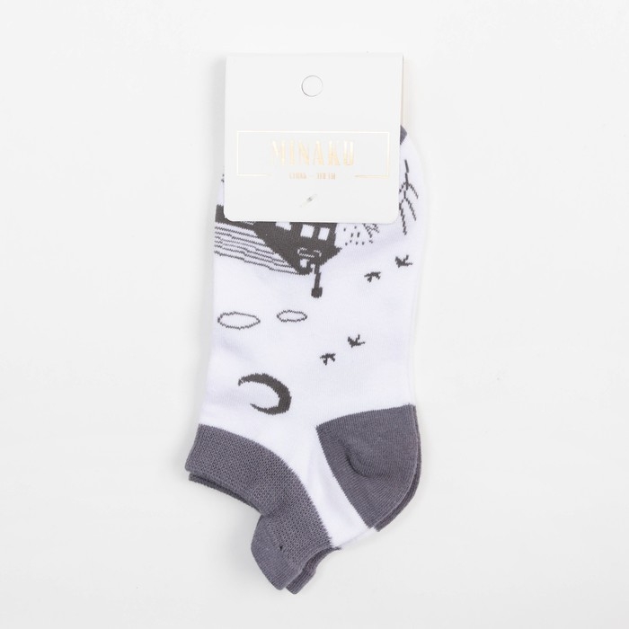 Носки женские MINAKU &laquo;Абстракция&raquo;, цвет серый, размер 36-41 (23-27 см)