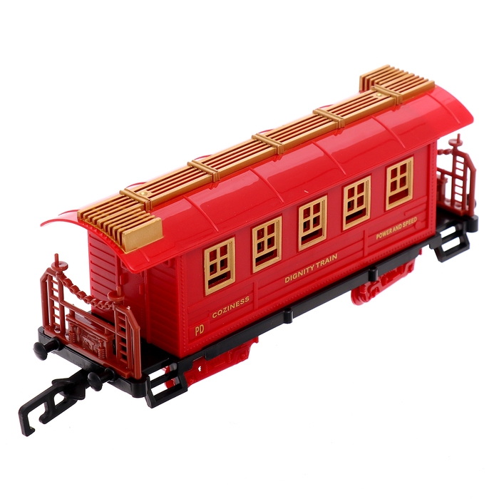 Железная дорога &laquo;Винтаж&raquo;, 2 состава в комплекте, свет и звук, работает от батареек