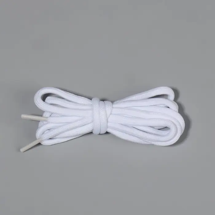 Шнурки для обуви, пара, круглые, d=5 мм, 90 см, белые