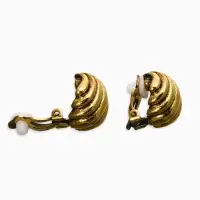 Клипсы "Винтаж" ракушка, цвет чернёное золото