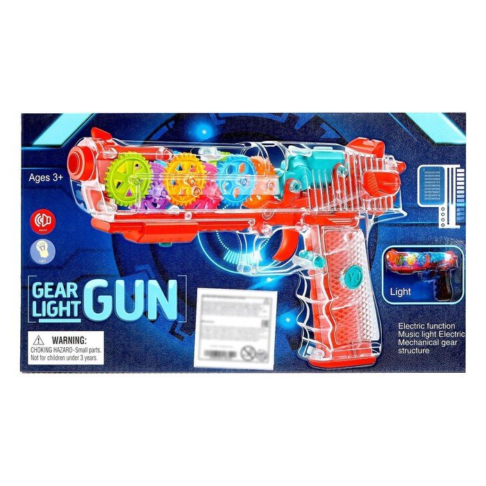 Пистолет &laquo;Техно&raquo;, с вращающимися шестеренками, свет, звук