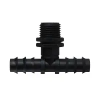 Тройник Т-образный, наружная резьба 1/2", для шлангов 1/2" (12 мм), пластик