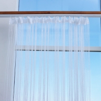 Штора - занавеска декоративная, нитяная, с люрексом, 300&times;300 см, цвет белый