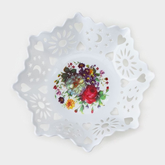 Ваза для хлеба и фруктов &laquo;Кубань. Месяц&raquo;, d=20 см, белый, рисунок МИКС