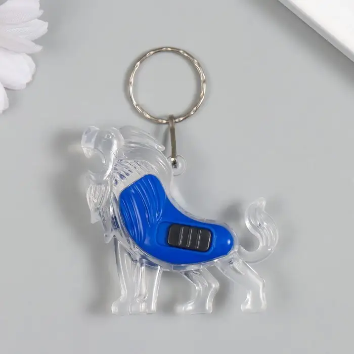 Фонарик брелок для ключей на кольце &laquo;Лев&raquo;, мигает, МИКС