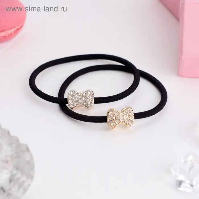 Резинка для волос "Ариана" (набор 2 шт) бантик