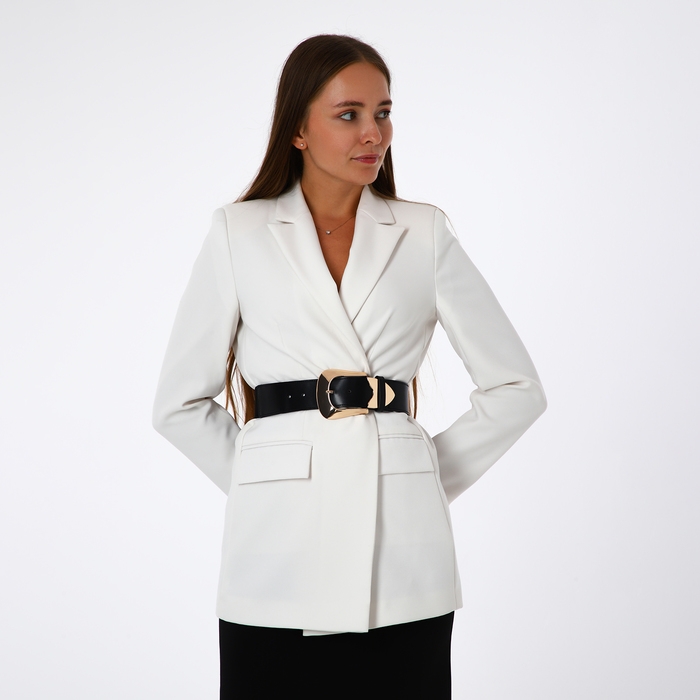 Ремень женский, ширина 4,5 см, пряжка золото, цвет чёрный