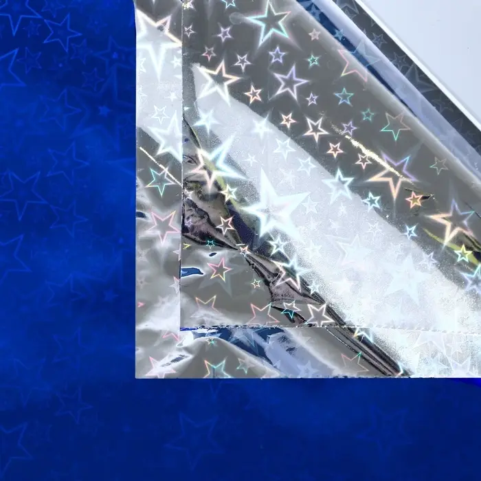 Бумага голографическая &laquo;Звездопад&raquo;, синяя, 70&times;100 см