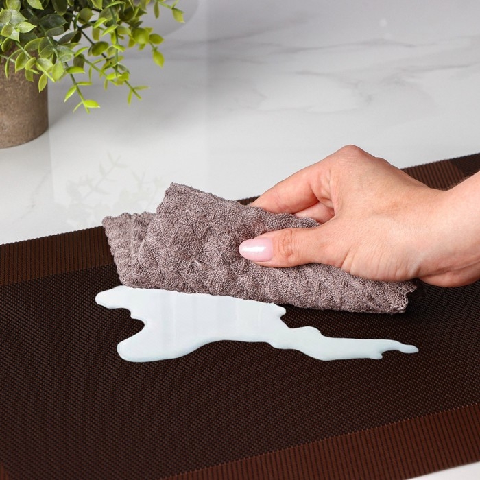 Салфетки сервировочные на стол Доляна &laquo;Шахматы&raquo;, 45&times;30 см, 4 шт, цвет коричневый