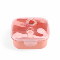 Ланч-бокс с клапаном, 3 секции, "Хомячок", 14 х 14 х 5 см