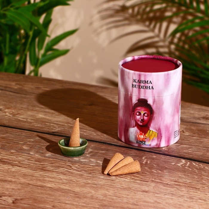 Благовония "KARMA BUDDHA" аромаконусы (набор 30 шт), роза