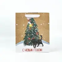 Набор пакетов крафтовых &laquo;Новогоднее поздравление&raquo;