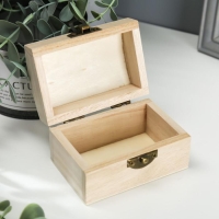 Шкатулка дерево для росписи "Ларь" 9,5х6х6,5 см Шкатулка дерево для росписи "Ларь" 9,5х6х6,5 см