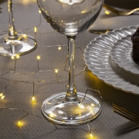 Гирлянда &laquo;Мишура&raquo; 2 м роса, IP20, серебристая нить, 50 LED, батарейки CR2032х2 (в комплекте), свечение тёплое белое