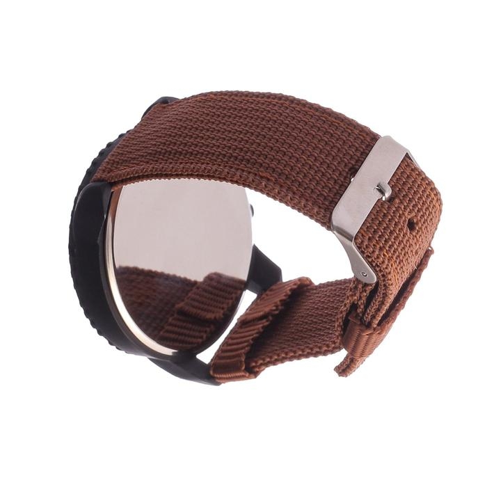 Часы мужские наручные кварцевые "Солдат", коричневые, d=4.5 см, ремешок текстиль 22 мм