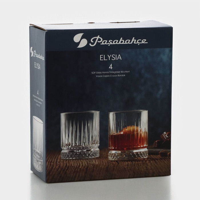 Набор стеклянных стаканов &laquo;Элизия&raquo;, 210 мл, 4 шт