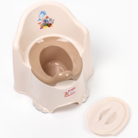 Горшок детский антискользящий &laquo;Комфорт&raquo; с крышкой, съёмная чаша, цвет кремовый