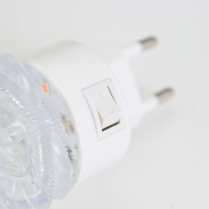 Ночник Ночник "Цветок красный" пластик 5,5х5,5х6 см