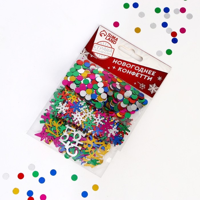 Новогодние конфетти &laquo;С Новым годом&raquo;, снежинка, набор 3 шт.