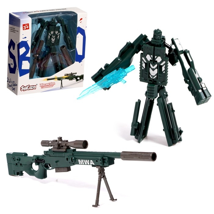 Робот &laquo;Снайперская винтовка&raquo;, трансформируется, с металлическими элементами