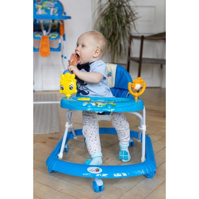 Ходунки &laquo;Солнышко&raquo;, 7 колес, муз. игрушки, синий