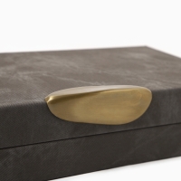 Шкатулка для украшений &laquo;Серый мрамор&raquo; экокожа, набор 2 шт.