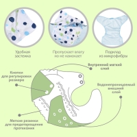 Трусики-подгузник, многоразовый, с вкладышем &laquo;Шарики&raquo;, Крошка Я