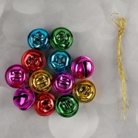 Бубенчики, набор 12 шт., размер 1 шт. — 2 × 2 см, цвет красный, жёлтый, розовый, синий, зелёный Бубенчики, набор 12 шт., размер 1 шт. — 2 × 2 см, цвет красный, жёлтый, розовый, синий, зелёный