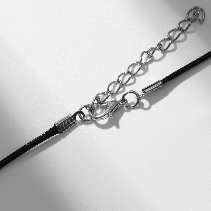 Кулон унисекс &laquo;Волк&raquo;, цвет чернёное серебро на чёрном шнурке, 44 см