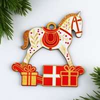 Ёлочная игрушка новогодняя «Конь», на Новый год, 8,8 х 9,2 см Ёлочная игрушка новогодняя «Конь», на Новый год, 8,8 х 9,2 см