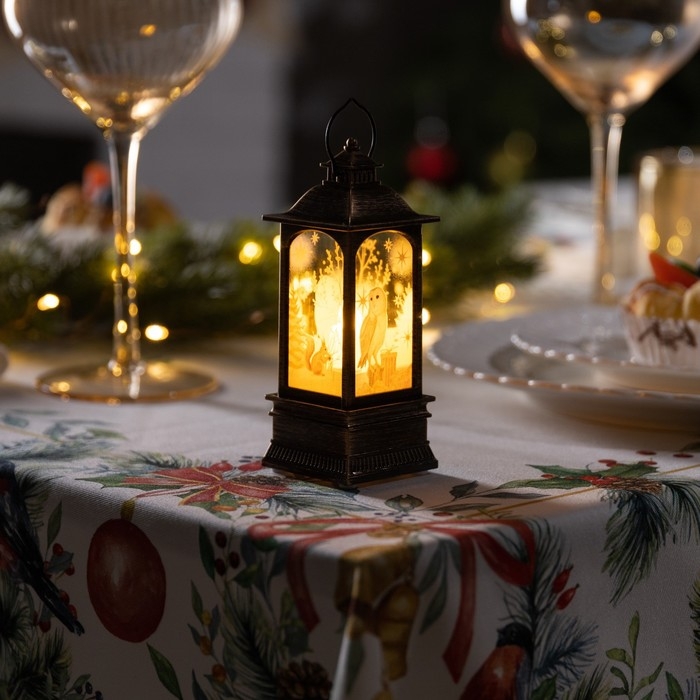 Светодиодная фигура &laquo;Бронзовый фонарь с совой&raquo; 5 &times; 12 &times; 5 см, пластик, батарейки AG13х3 (в комплекте), свечение тёплое белое