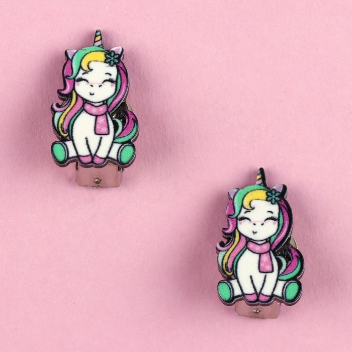 Серьги клипсы детские новогодние &laquo;Для настоящей принцессы&raquo; на Новый год, 2 х 1 см