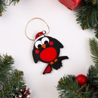 Ёлочная игрушка двусторонняя "Снегирь на ветке", 9х6 см Ёлочная игрушка двусторонняя "Снегирь на ветке", 9х6 см