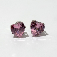 Набор 2 предмета: серьги, глиттер &laquo;Сердце&raquo;, цвет розовый в серебре, цвет глиттера МИКС