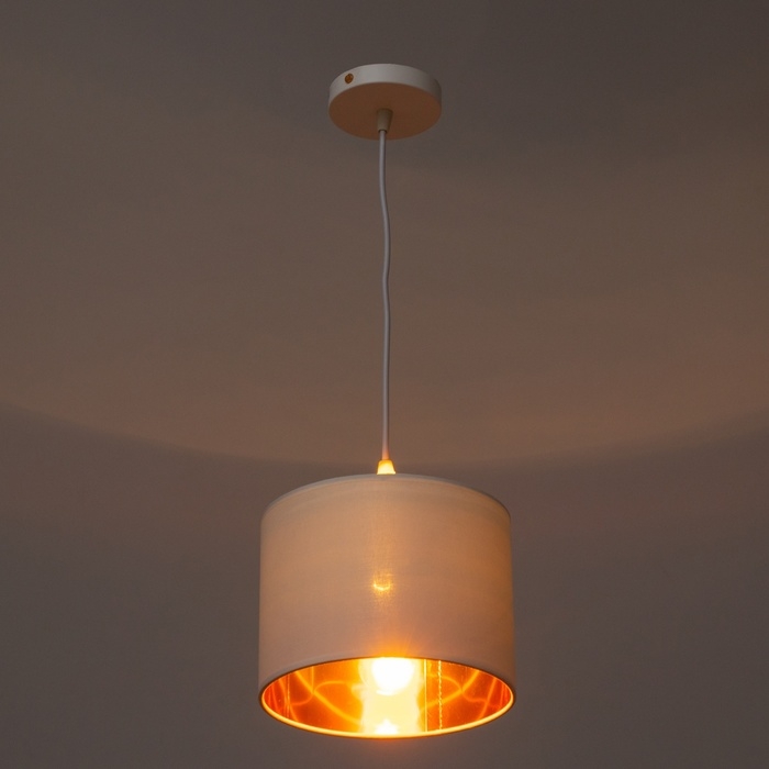 Люстра "Оазис" 1х60Вт Е27 Белый, золото 20х15х30(100)см