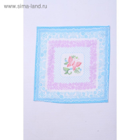 Платок носовой женский 28х28см, 12шт, рис 5485-2 (роз-гол) микс, ситец 100г/м, хл100%