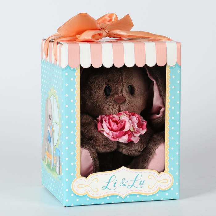 Мягкая игрушка &laquo;Li с розовыми цветами&raquo;, заяц, 25 см