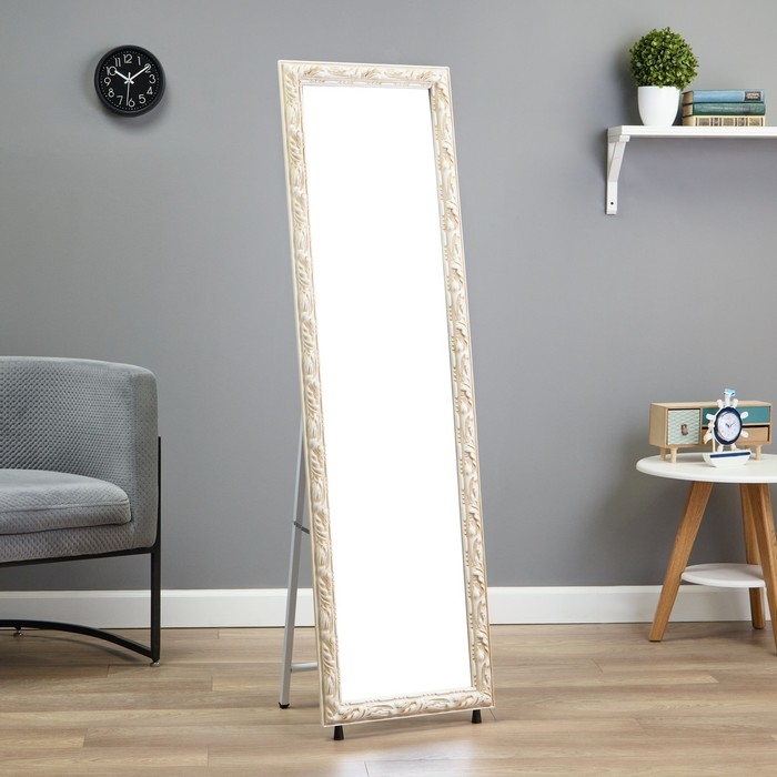 Зеркало напольное, в полный рост, 44 х 160см, слоновая кость Зеркало напольное, в полный рост, 44 х 160см, слоновая кость