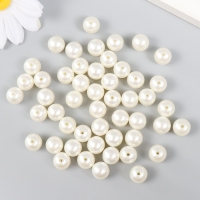 Набор бусин "Рукоделие" пластик, диаметр 10 мм, 25 гр, молочный Набор бусин "Рукоделие" пластик, диаметр 10 мм, 25 гр, молочный