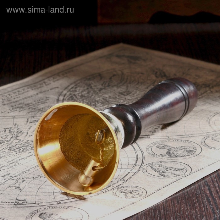 Колокольчик "Счастье" латунь,дерево 5,5х5,5х15 см