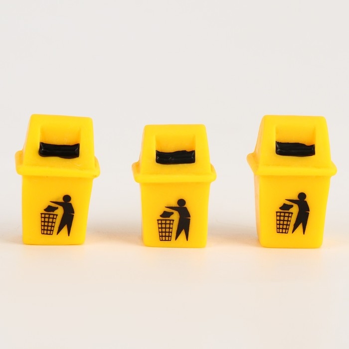 Миниатюра кукольная &laquo;Урна&raquo;, набор 3 шт., размер 1 шт. &mdash; 1,5 &times; 3 &times; 1,3 см