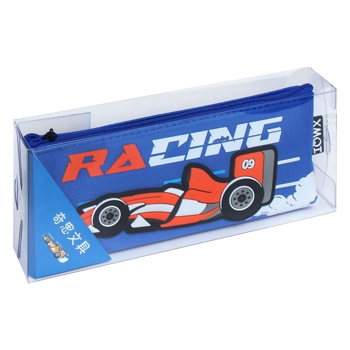 Пенал школьный на молнии "Машина", микс